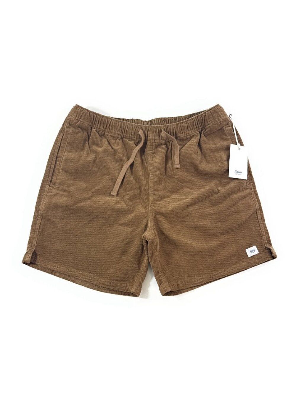 Katin Mens Cord Local Shorts 6” Size L Casual Corduroy Pull On Drawstring